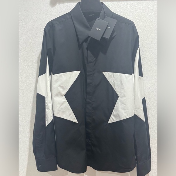 NWTS Balmain Star Poplin Button Down Shirt - Picture 8 of 14